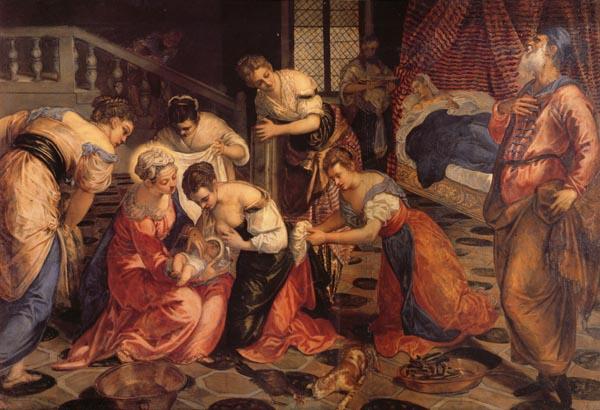 Jacopo Tintoretto The Birth of St.John the Baptist Sweden oil painting art